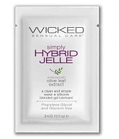 Гель-лубрикант на водно-силиконовой основе Simply Hybrid Jelle - 3 мл.