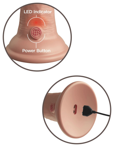 Телесный вибратор-реалистик 8  Vibrating Silicone Dual Density Cock - 22 см. фото 6