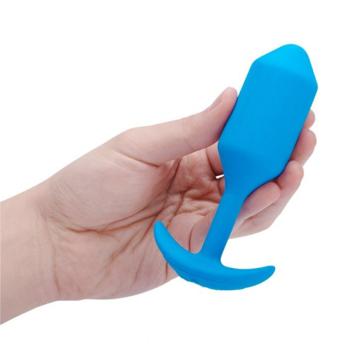 Голубая вибропробка для ношения B-vibe Snug Plug 3 - 12,4 см. фото 4