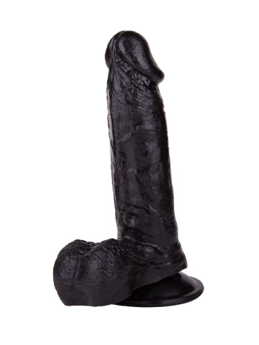 Чёрный фаллоимитатор с мошонкой на подошве-присоске - 16,5 см. фото 2