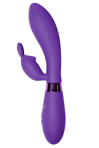 Фиолетовый вибратор Yonce с клиторальным зайчиком - 20,5 см. фото 2