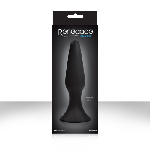 Большая черная анальная пробка Renegade Sliders Large - 15,2 см. фото 3