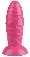 Розовая анальная втулка с венками - 17,5 см.