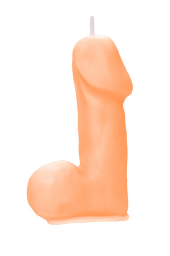 Оранжевая свеча в форме пениса - 47 гр. фото 5
