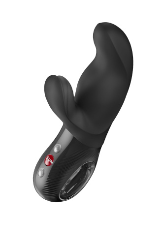 Черный вибратор с клиторальным стимулятором Miss Bi - 17 см. фото 2 Черный вибратор с клиторальным стимулятором Miss Bi - 17 см. фото 2