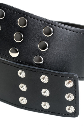 Чёрный кожаный ошейник с шипами фото 5 Чёрный кожаный ошейник с шипами фото 5