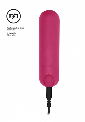 Розовая перезаряжаемая вибропуля 7 Speed Rechargeable Bullet - 7,7 см. фото 2