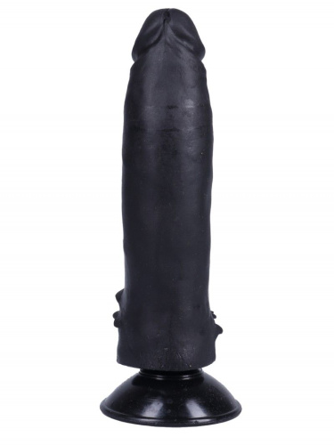 Черный фаллоимитатор-реалистик на присоске №10 - 17 см. фото 4