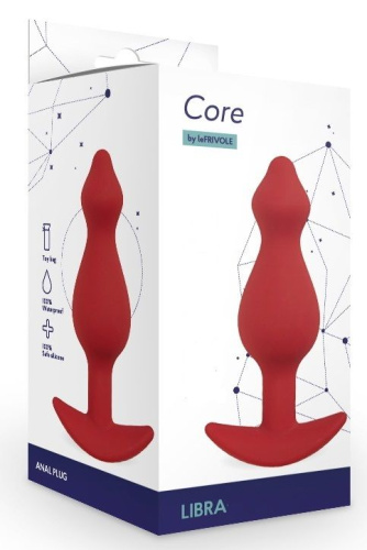 Бордовая анальная пробка Libra L - 14,2 см. фото 2