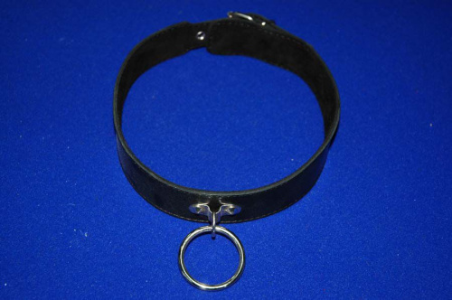 Женский ошейник из кожи с кольцом фото 4