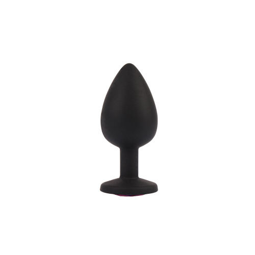 Черная анальная пробка с кристаллм Booty Fantasy Gem Plug L - 9,5 см. фото 3