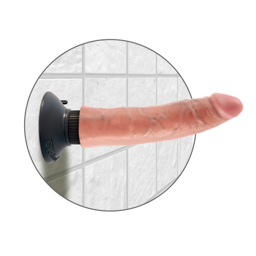 Вибромассажер телесного цвета 7  Vibrating Cock - 20 см. фото 4