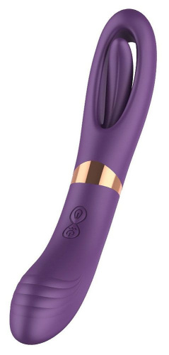 Фиолетовый двусторонний вибратор - 27 см. Фиолетовый двусторонний вибратор - 27 см.