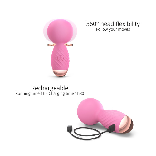 Розовый мини-wand вибратор Itsy Bitsy Mini Wand Vibrator фото 3