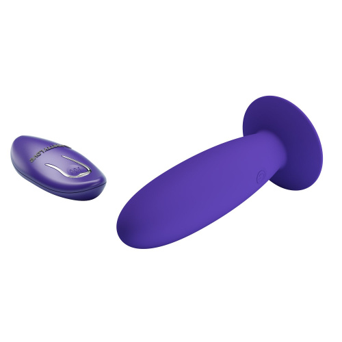 Фиолетовый анальный вибростимулятор Remote Control Vibrating Plug Youth - 11 см. фото 3