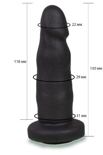 Черная реалистичная насадка-фаллоимитатор с головкой - 13 см. фото 2