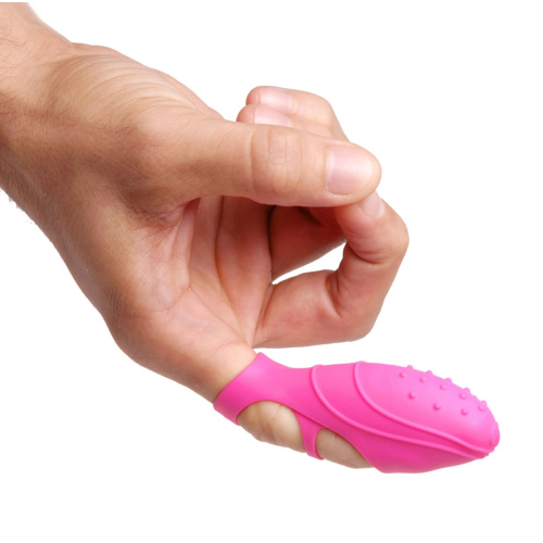 Розовая насадка на палец с вибрацией Bang Her Silicone G-Spot Finger Vibe фото 3