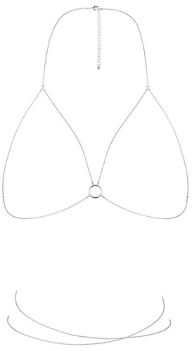 Серебристая упряжь-цепочка Magnifique Bra Chain фото 2