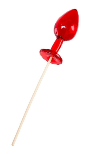 Красный леденец в форме малой анальной пробки со вкусом виски фото 3