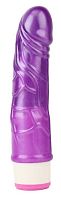 Фиолетовый вибратор-реалистик Stud Rod - 17,5 см.