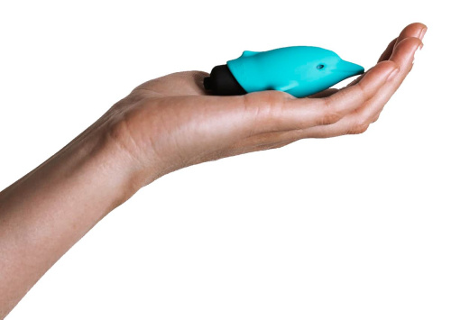 Голубой вибростимулятор-дельфин Lastic Pocket Dolphin - 7,5 см. фото 4
