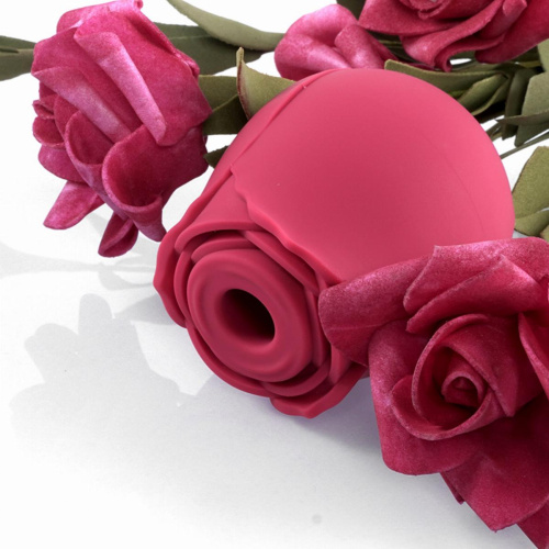 Красный вакуумный стимулятор Rose фото 5