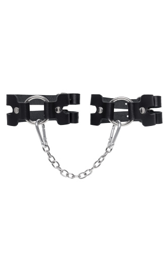 Черные кожаные оковы из двух ремешков фото 3 Черные кожаные оковы из двух ремешков фото 3