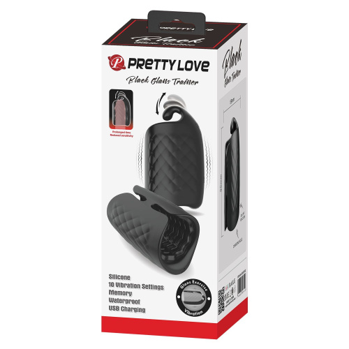 Черный мастурбатор с вибростимуляцией головки Black Glans Trainer фото 2