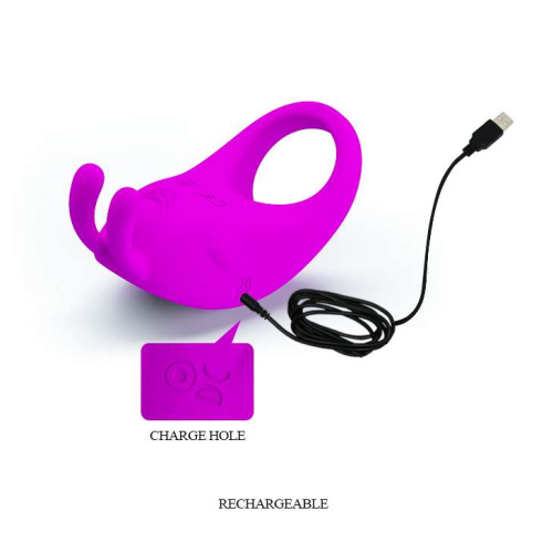 Лиловое эрекционное кольцо с вибрацией Rabbit Vibrator фото 6