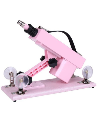 Розовая секс-машина с проводным пультом и 5 насадками фото 2