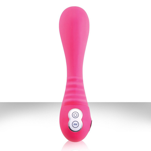 Розовый перезаряжаемый вибратор Alise - 19 см. фото 2