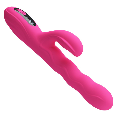 Розовый вибростимулятор-кролик с волновыми движениями Winters - 25,2 см. фото 4