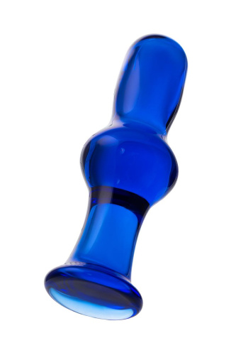 Синяя стеклянная анальная втулка - 13,5 см. фото 2