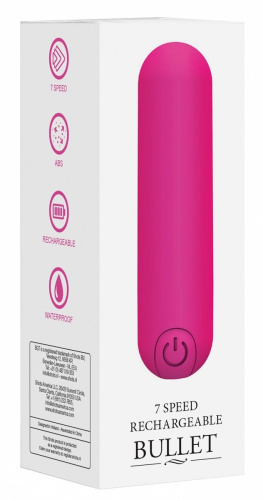 Розовая перезаряжаемая вибропуля 7 Speed Rechargeable Bullet - 7,7 см. фото 3