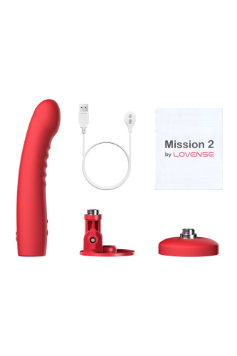 Красный вибратор Mission 2 с технологией Touch-Sense - 20 см. фото 5