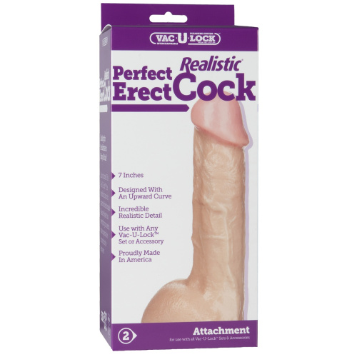 Реалистичная насадка 7  Realistic Perfect Erect Cock - 18,5 см. фото 6