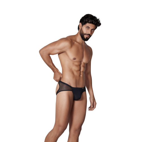 Черные трусы-джоки с ажурными вставками Urge Jockstrap фото 3
