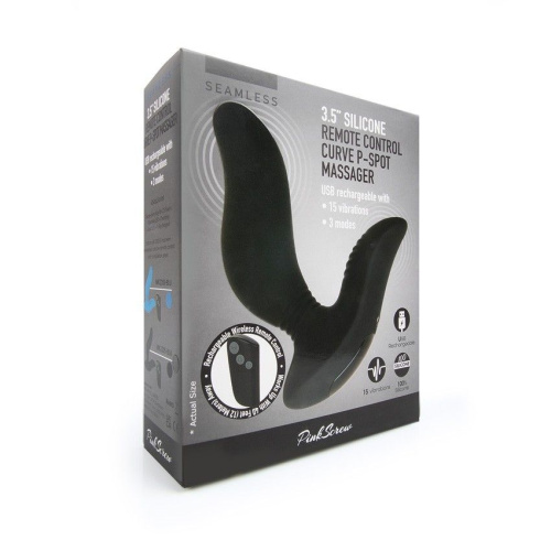 Черный вибромассажер простаты 3,5’’ Remote Control Curve P-spot Massager - 12 см. фото 4