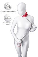 Красный ошейник с подкладкой из меха