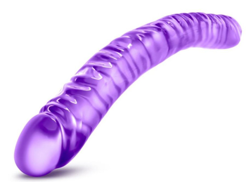 Фиолетовый двусторонний фаллоимитатор 18 inch Double Dildo - 45 см. фото 3