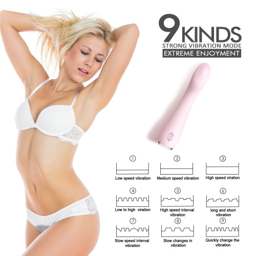 Нежно-розовый вибратор LISA с рельефной головкой - 19,3 см. фото 5