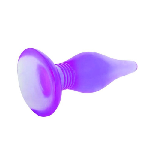 Фиолетовая анальная пробка с утонченным кончиком - 13,8 см. фото 2