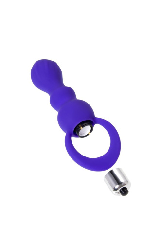 Фиолетовая анальная вибровтулка Curvy - 14 см. фото 5