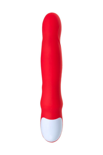 Красный вибратор Redli с двигающейся головкой - 21 см. фото 4