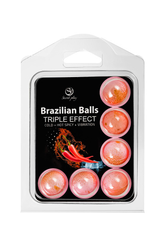 Набор из 6 шариков с массажным маслом Brazilian Balls с тройным эффектом фото 2