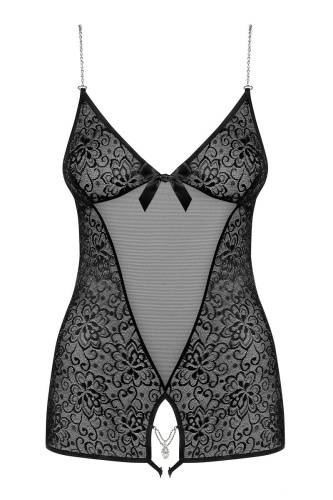 Пикантное боди Diamond с интимным доступом и сверкающим декором фото 3