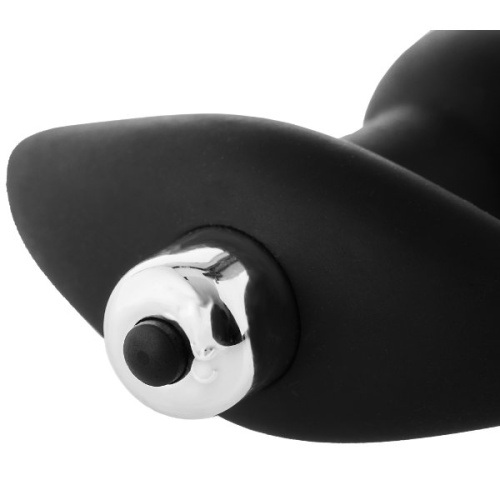 Черная вибропробка для простаты FantASStic Vibrating Prostate Plug - 14,5 см. фото 5