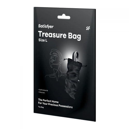 Черный мешочек для хранения игрушек Treasure Bag L Черный мешочек для хранения игрушек Treasure Bag L