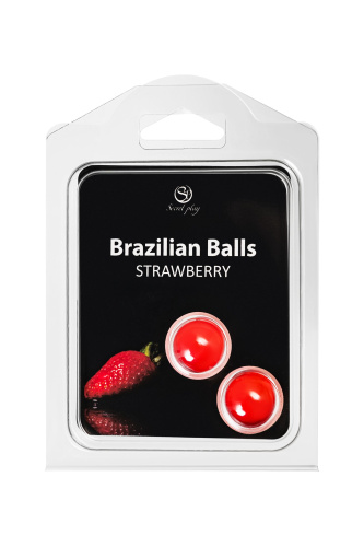 Набор из 2 шариков с массажным маслом Brazilian Balls с ароматом клубники фото 2