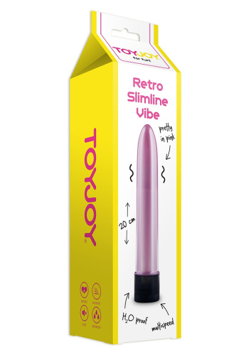Розовый вибратор RETRO SLIMLINE - 20 см. фото 2 Розовый вибратор RETRO SLIMLINE - 20 см. фото 2